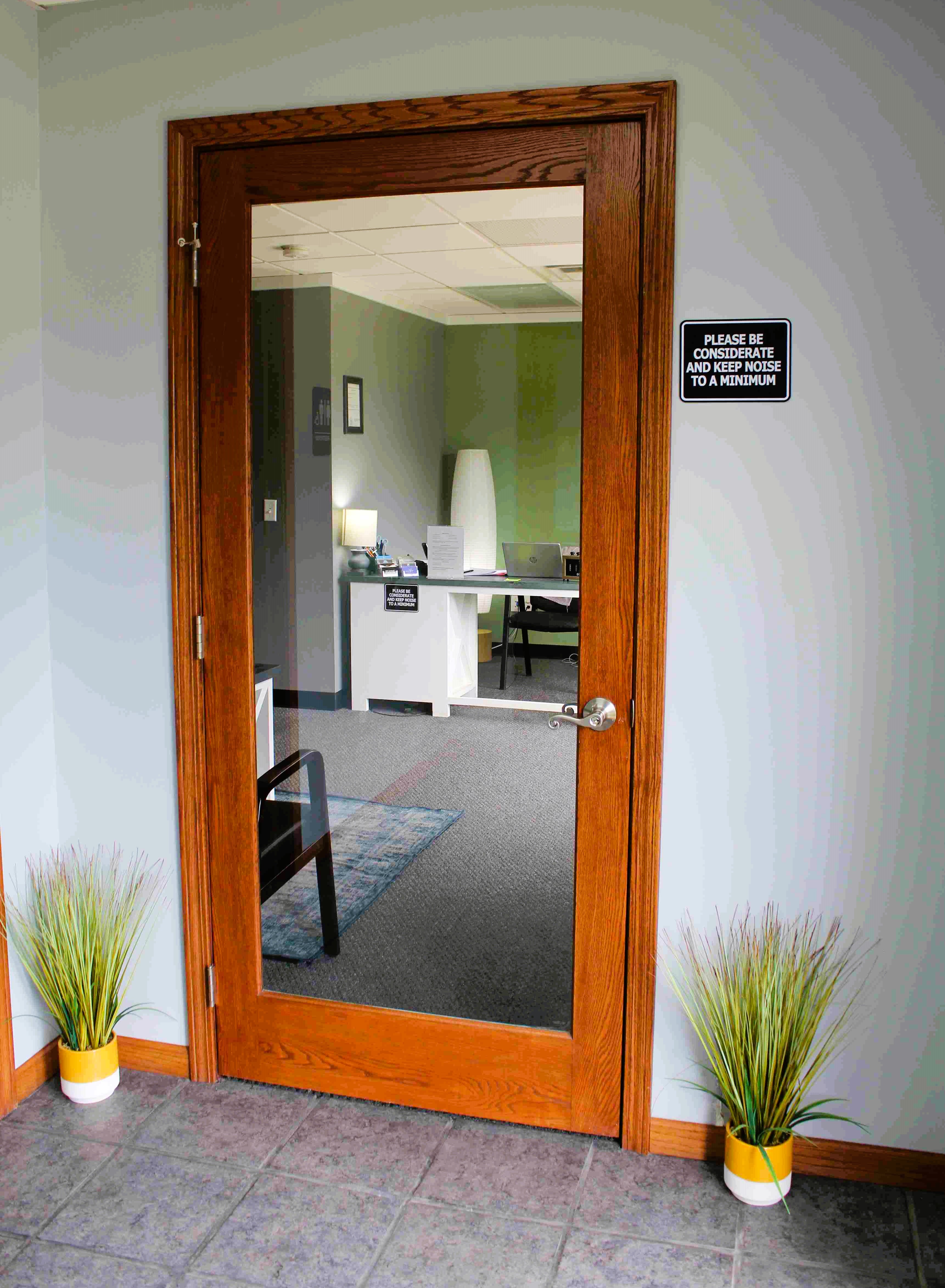 an office door for lakeshore massage therapy